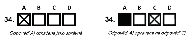 Možnosti odpovědí v OSP testech společnosti Scio